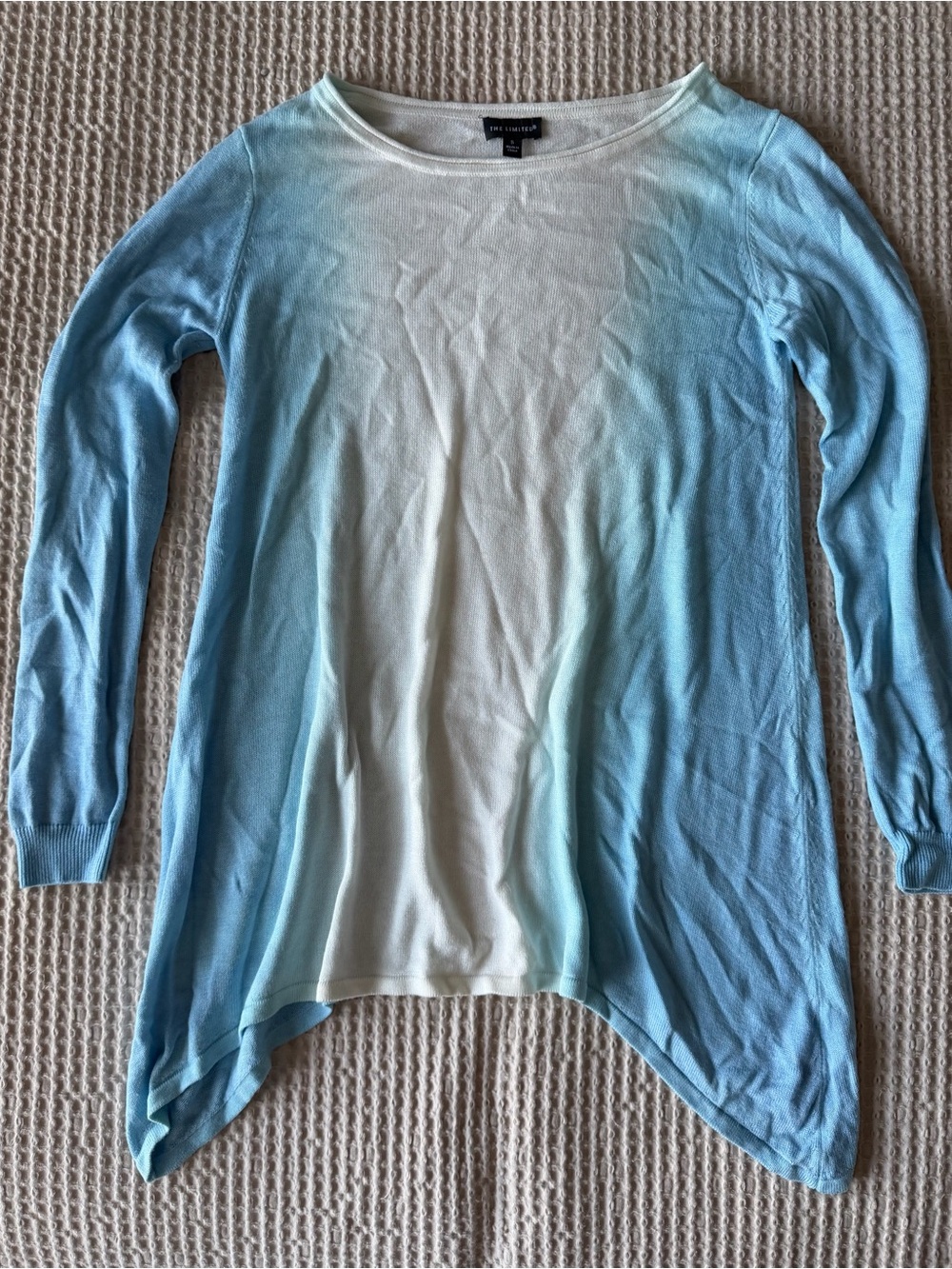 The Limited Blue and White Ombre Long-Sleeve Tunic Top